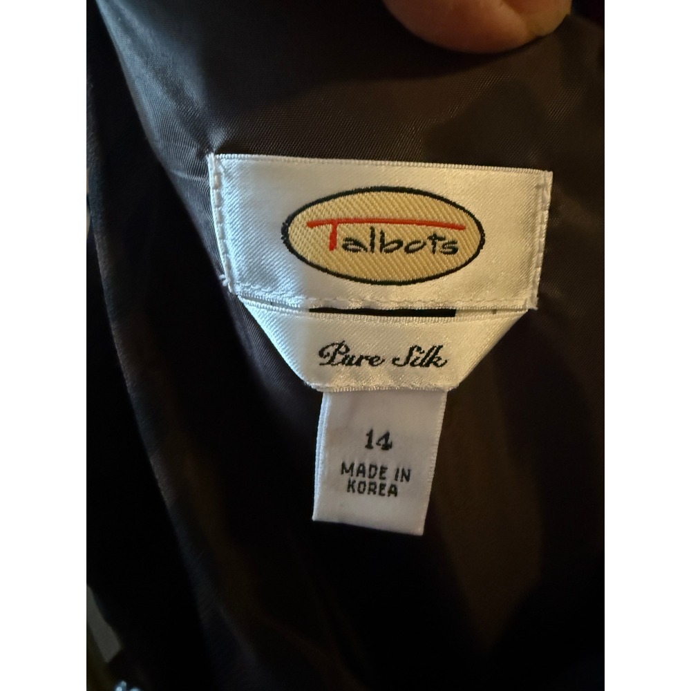 Vintage Talbots Silk Zebra Print Midi Dress Brown Black Wrap Tie Waist Size 14 - Picture 8 of 8